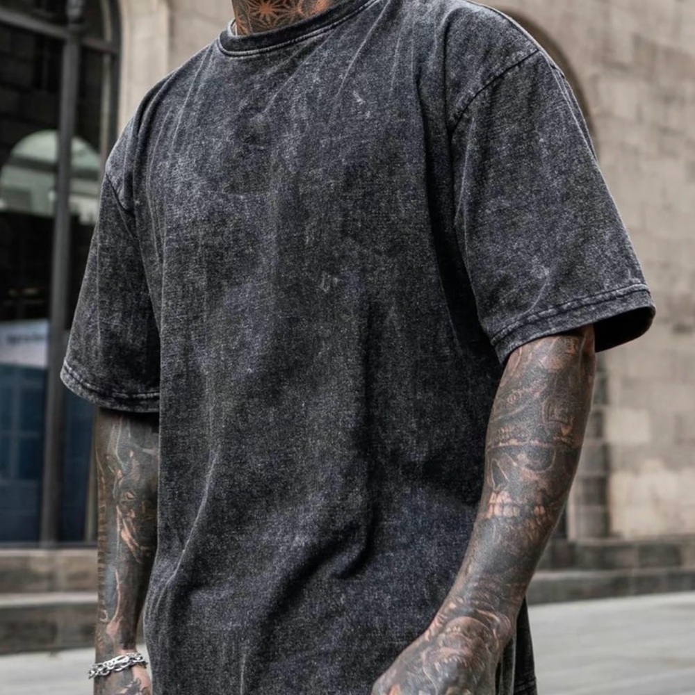 Black Vintage Short Sleeve Tee